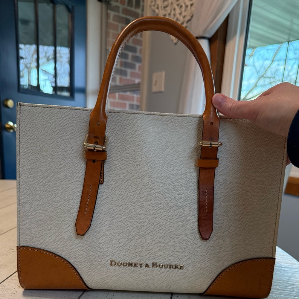Dooney & Bourke Cream and Tan Satchel